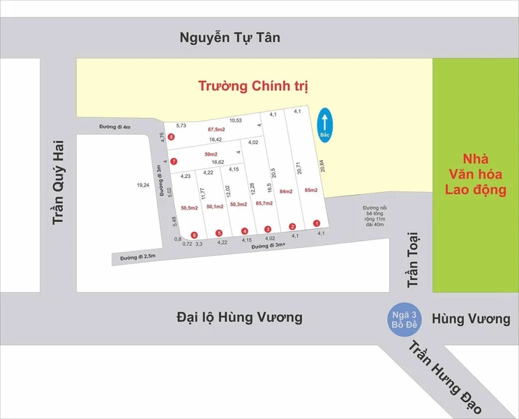 Bán lô đất 50-85m² gần Hùng Vương, Quảng Ngãi, 1.15-1.85 tỷ