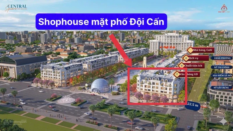 Bán nhà mặt phố Đội Cấn, mặt phố Hùng Vương quảng trường Võ Nguyên Giáp, Thái Nguyên