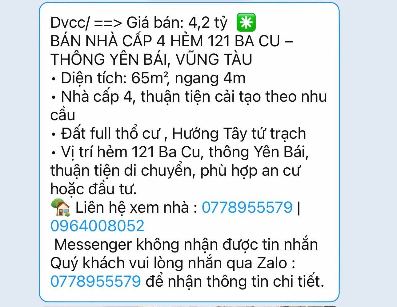 Bán nhà cấp 4 65m² Ba Cu, Vũng Tàu, 4,2 tỷ - Ảnh 1