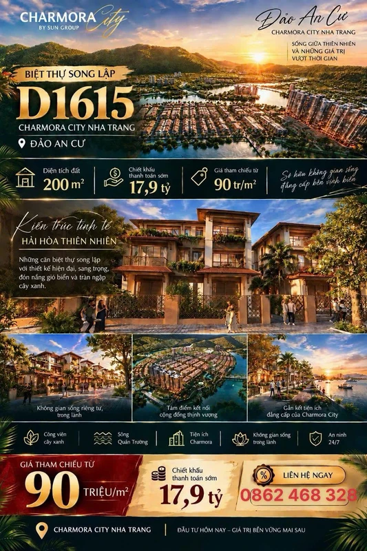 Bán biệt thự song lập Elite Island 332.8m² Nha Trang