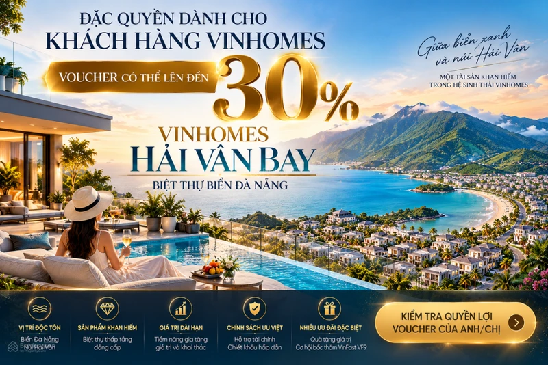 BIỆT THỰ BIỂN ĐÀ NẴNG VINHOMES HẢI VÂN 335,5M2 - QUY ĐỔI CHỈ 63 TRIỆU/M2 - CHIẾT KHẤU LÊN ĐẾN 30%