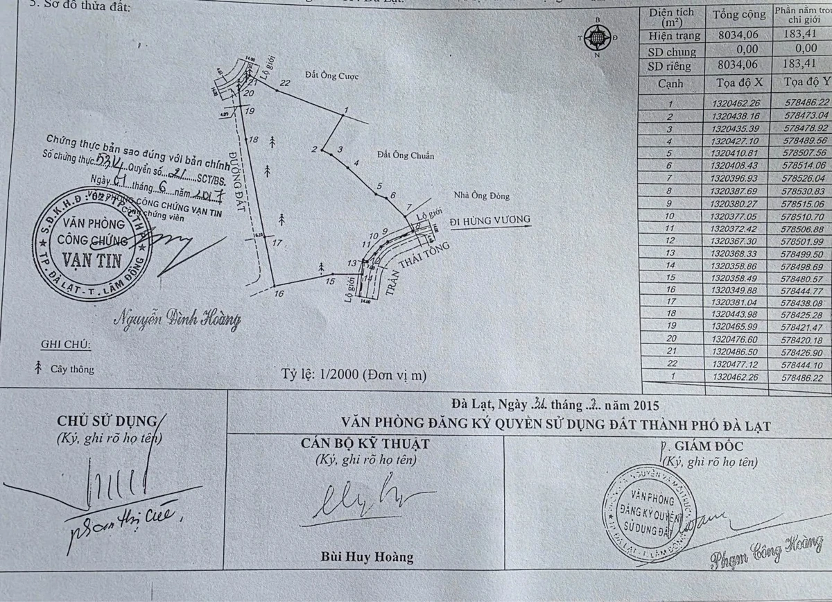 Bán đất 8034m2 mặt tiền đường Trần Thái Tông, Phường Xuân Hương, Đà Lạt giá 15 tỷ - Ảnh 1