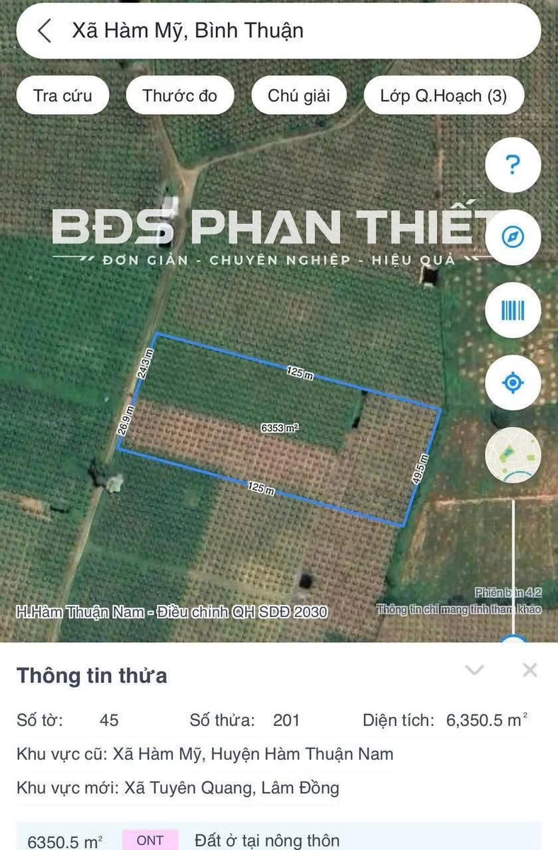 Bán đất 9.550,5 m² Hàm Mỹ, Hàm Thuận Nam - 16 tỷ - Ảnh 1