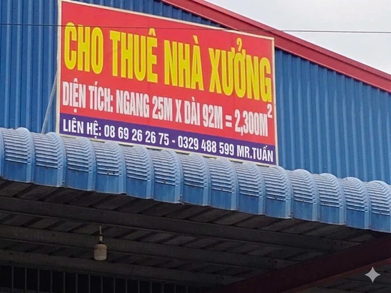 Cho thuê kho xưởng 3.000m² mặt tiền đường container tại Bến Cát, 150 triệu/tháng