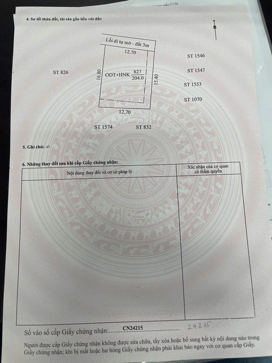 Bán đất Phú Mỹ 204m² ngang 12,7m giá 2 tỷ 9 - Ảnh thu nhỏ 4
