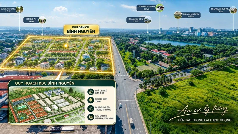 Bán đất 300m² xây biệt thự Bình Nguyên, Dĩ An, Bình Dương