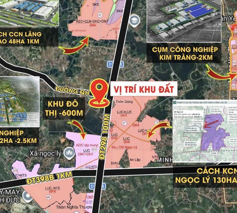 Bán đất tại Sát khu công nghiệp Ngọc Lý, 480 triệu, 117m2, view đẹp - Ảnh 1