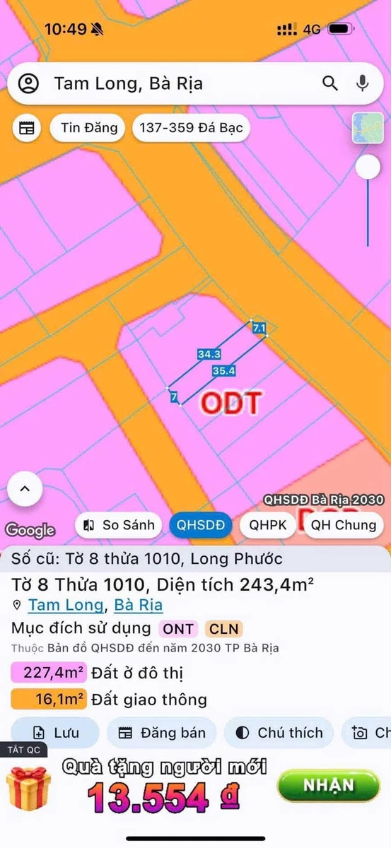 Bán đất 238m² có 100m² thổ cư, sổ hồng sẵn, giá 2,4 tỷ tại Long Phước, Thủ Đức - Ảnh thu nhỏ 3
