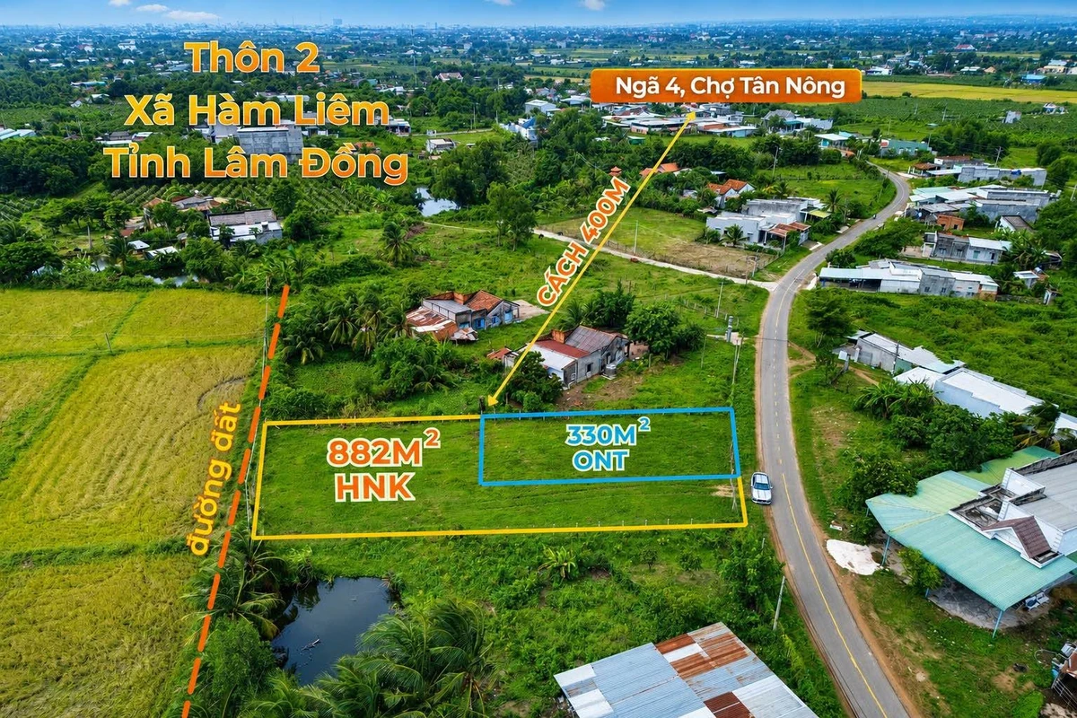 Bán đất 1200m2, 330m thổ cư, mặt tiền Phan Thiết - Ảnh 1