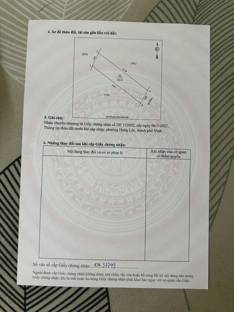 Bán lô đất 103m2 đường 5m Trần Trùng Quang Hóc Môn - Ảnh 1