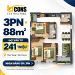 Hot 1 căn 3PN hiếm có trên mặt bằng tầng Bcons Central Park, căn góc B.XX.30 tầng trung, CK 8,5% - Ảnh thu nhỏ 16