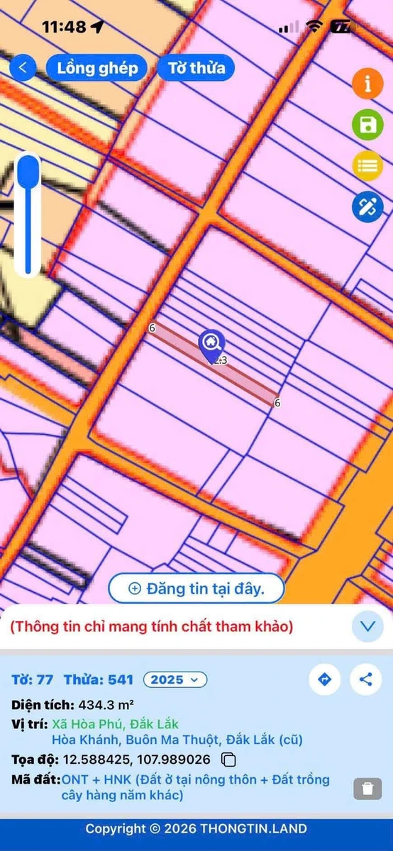 Bán đất mặt tiền 6x72m Tố Hữu, Đắk Lắk 1,05 tỷ - Ảnh thu nhỏ 5