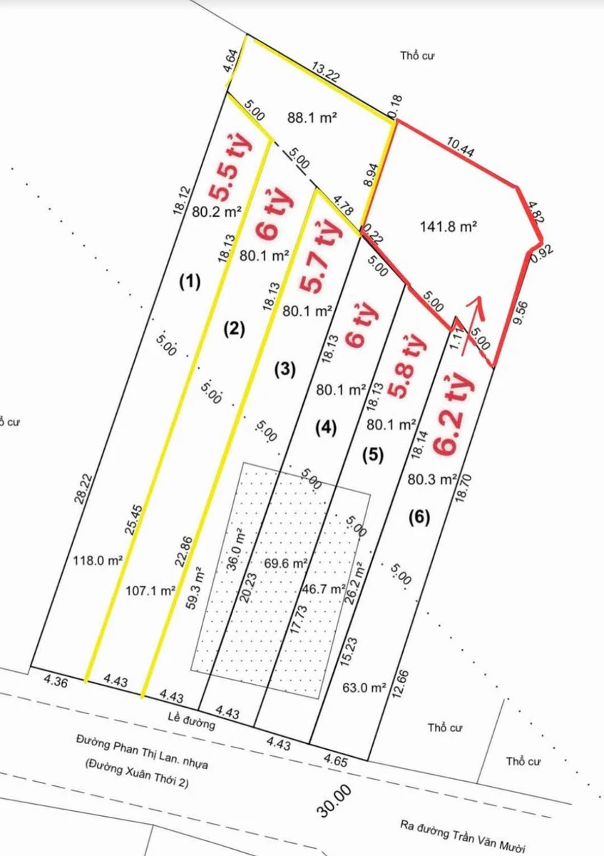 Bán 6 lô đất mặt tiền Xuân Thới, Hóc Môn 5-5.8 tỷ - Ảnh thu nhỏ 3