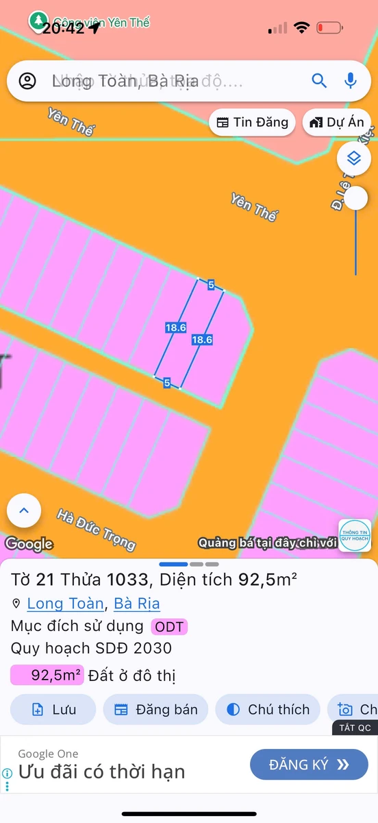 Bán lô đất mặt tiền Yên Thế Bà Rịa 92m² sổ hồng 4.5 tỷ - Ảnh thu nhỏ 4