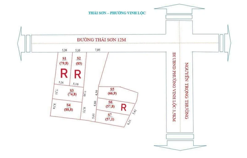 Bán 4 lô đất Nghi Thái, Nghệ An 57-89m², giá từ 900 triệu đến 1.5 tỷ