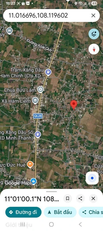 Bán đất thổ cư 125m² Hàm Chính, Bình Thuận giá 200 triệu
