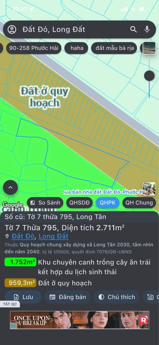 Bán đất F0 500m2 hẻm nhựa đường Lên Nhựa, Long Tân, Đất Đỏ giá 599 triệu - Ảnh thu nhỏ 3