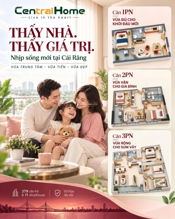 Căn hộ Central Home - Tâm điểm an cư giữa Nam Cần Thơ. Liên hệ xem nhà mẫu 0899 445 *** Minh Quân