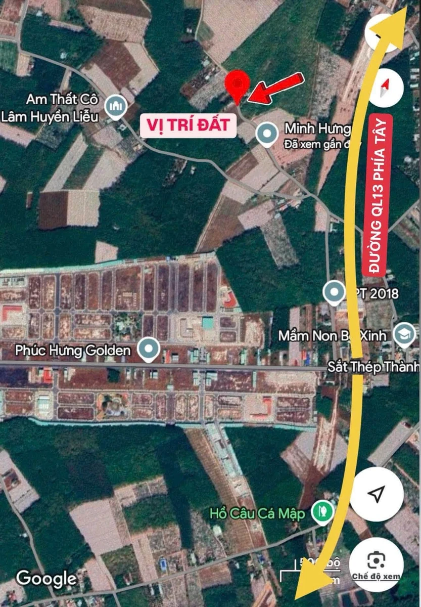 Bán đất 500m2 có 50m2 thổ cư đường số 28 Phường Minh Hưng giá 480 triệu - Ảnh thu nhỏ 2