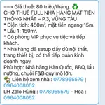 Cho thuê nhà hàng mặt tiền 450m² Phường 3, Vũng Tàu 80tr/tháng - Ảnh thu nhỏ 1