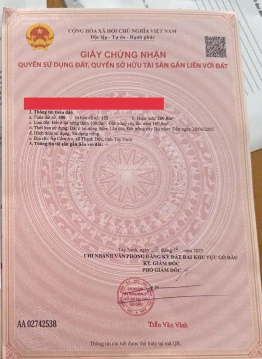 Cần bán gấp đất ở xã Thạnh Đức, Tây Ninh, gần Quốc lộ 22, đường nhựa, sẵn 200m2 thổ cư, gần chợ