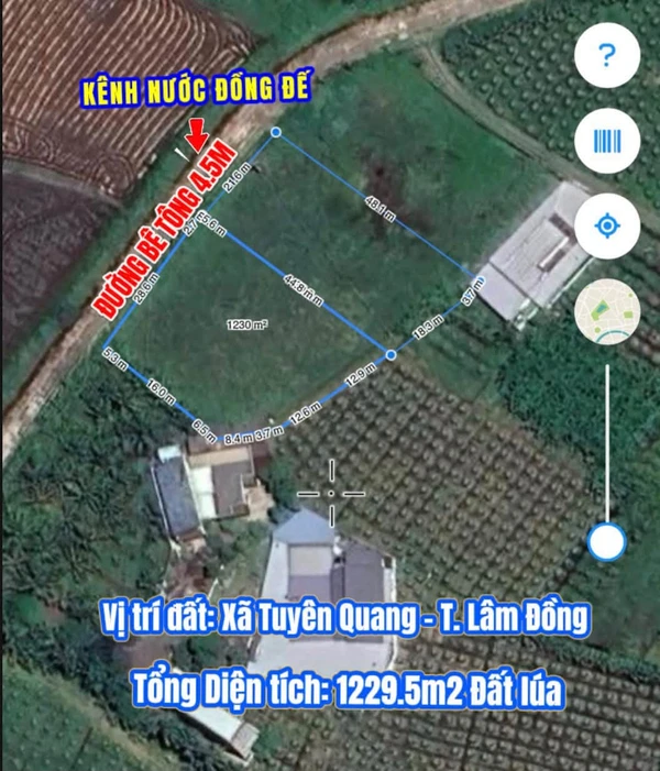 Bán đất sào mặt tiền kênh nước 2229.5m2 Lâm Đồng