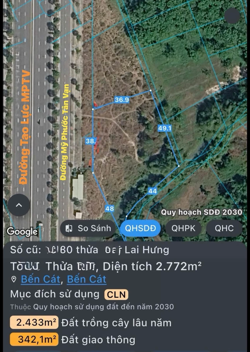 Bán đất mặt tiền đường Tạo Lực 2.772m² gần trung tâm hành chính Bầu Bàng, giá 9,7 tỷ - Ảnh thu nhỏ 2