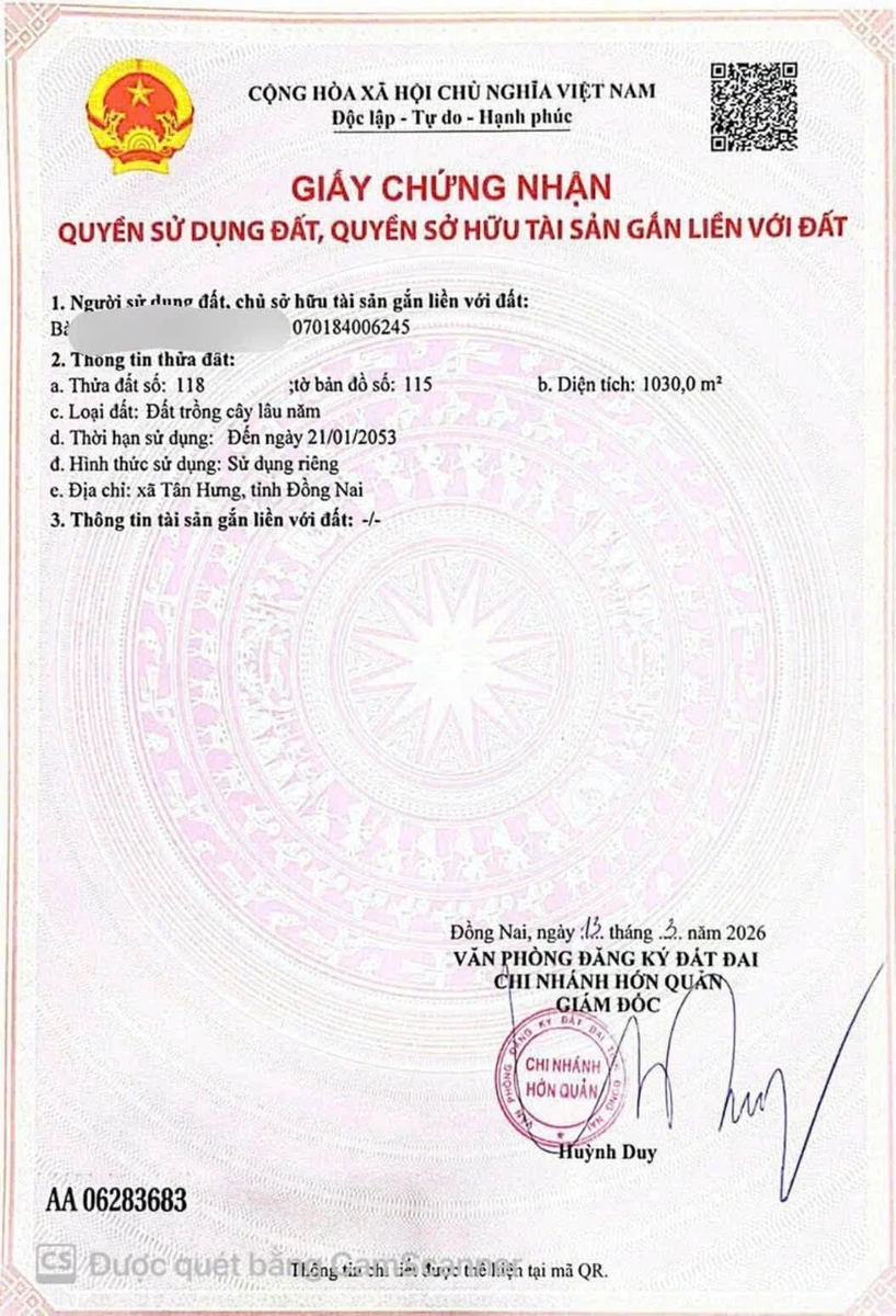 Bán đất nền 1.000m² Hớn Quản, Nhà Bè giá 100 triệu - Ảnh thu nhỏ 3