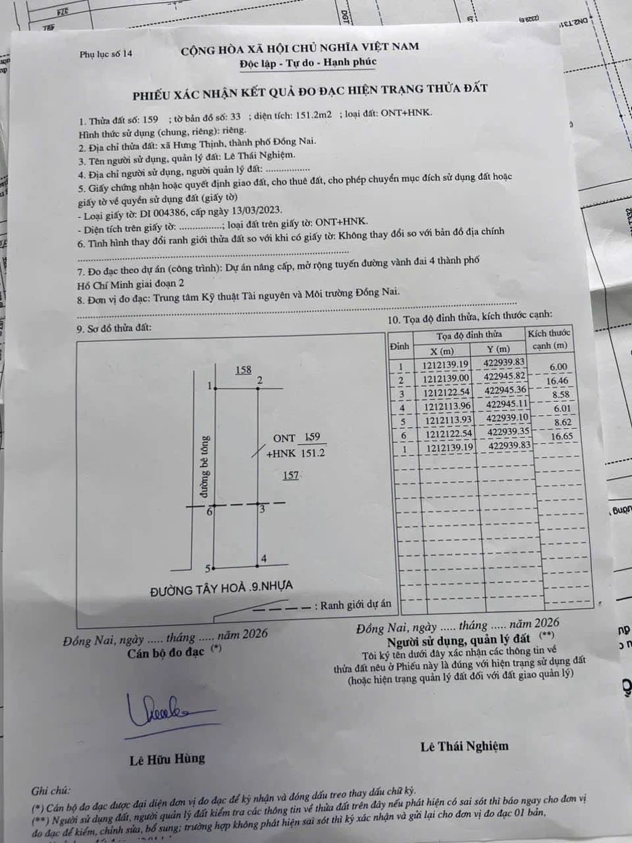 Bán đất hai mặt tiền 151m² Trảng Bom, Đồng Nai - Ảnh thu nhỏ 3