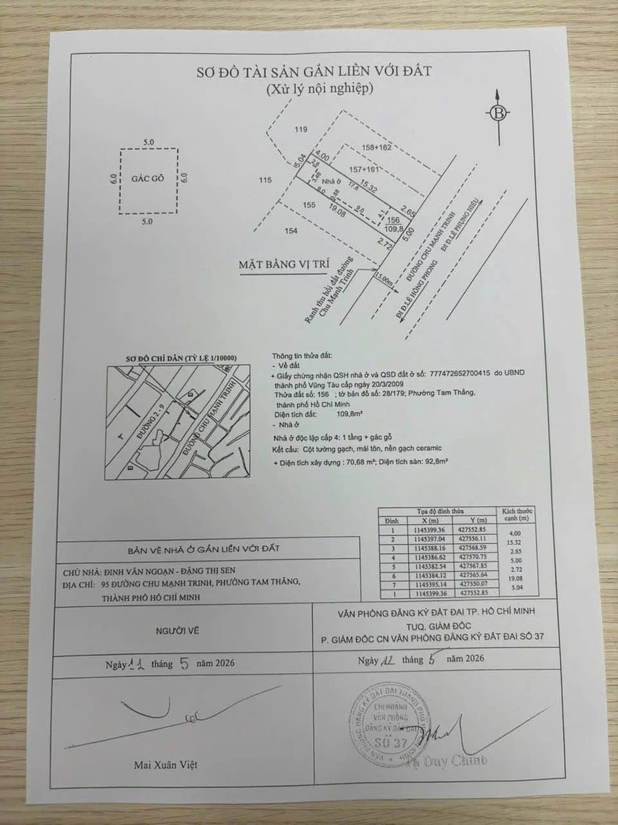 Bán nhà cấp 4 110m2 mặt tiền Chu Mạnh Trinh, Vũng Tàu, giá 12,4 tỷ - Ảnh thu nhỏ 2