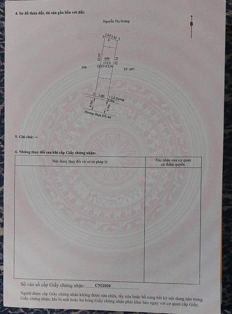 Bán đất 5x22 mặt tiền đường nhựa DX084, Định Hòa, Thủ Dầu Một, giá 2,25 tỷ - Ảnh thu nhỏ 3