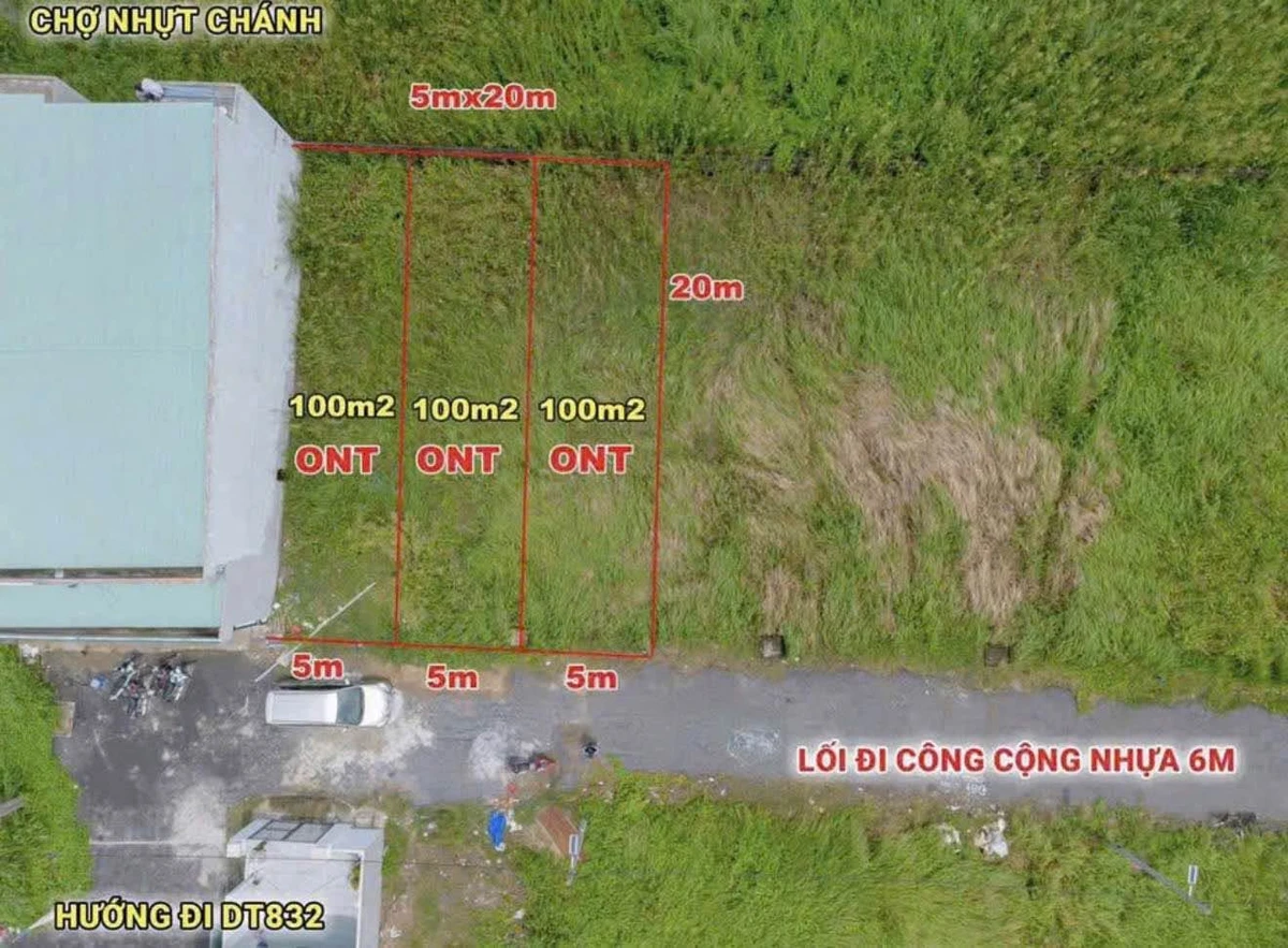 Bán lô đất 100m² Bến Lức Long An gần chợ Nhựt Chánh - Ảnh thu nhỏ 3