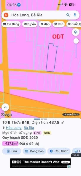 Bán đất 436m² gần chợ Hoà Long, Bà Rịa - Ảnh thu nhỏ 3