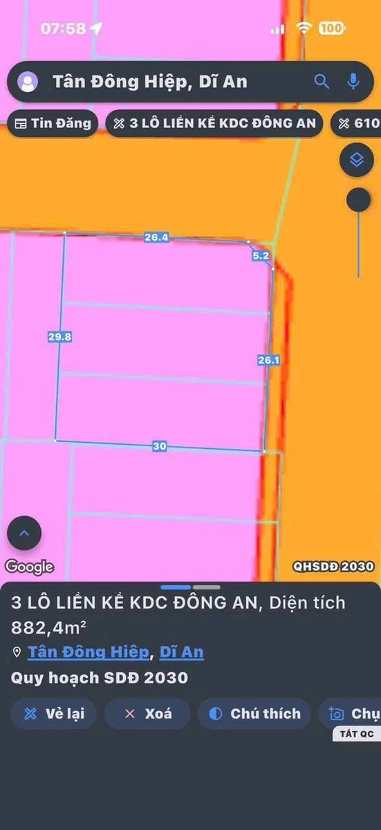 Bán 3 lô đất liền kề góc 2 mặt tiền 892m2 KDC Đông An, Tân Đông Hiệp, giá 21 tỷ - Ảnh thu nhỏ 5