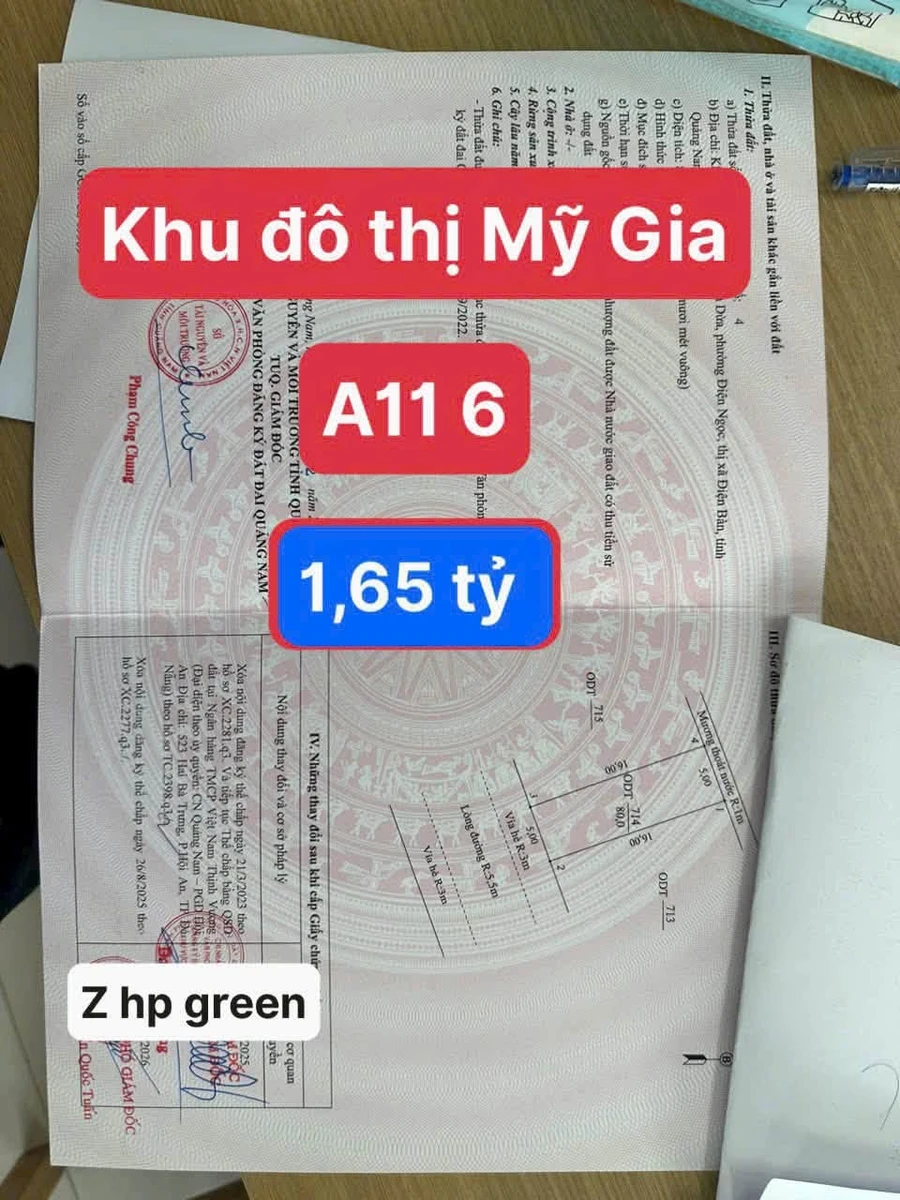 Bán đất Mỹ Gia Điện Bàn Đông Đà Nẵng 80m2 1.65 tỷ - Ảnh thu nhỏ 2