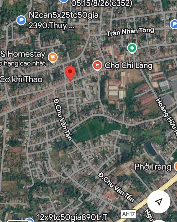 Bán đất mặt tiền Phan Huy Chú 140m² gần chợ Chi Lăng 3.75 tỷ
