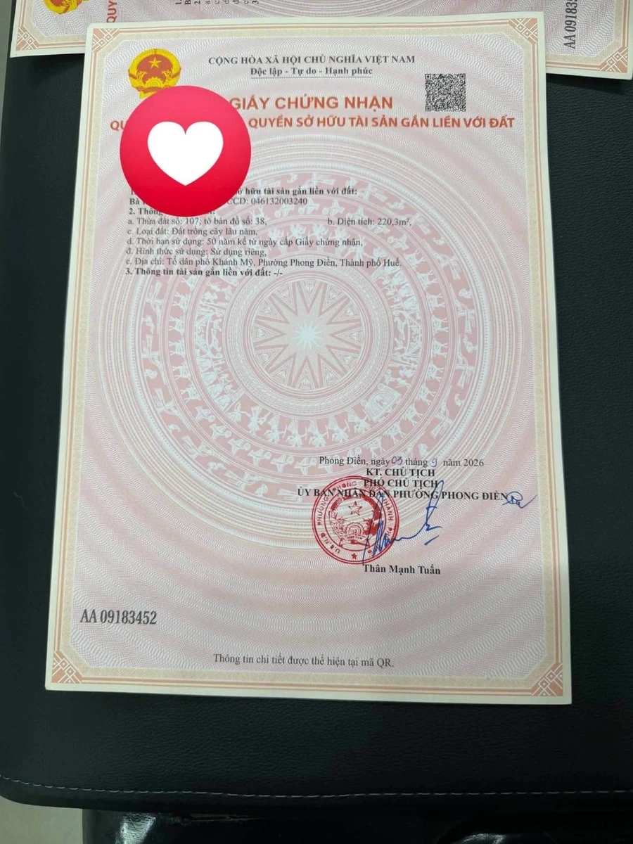 Bán lô đất cây lâu năm 224 m2 giá 39 triệu tại phường Phong Điền, Huế - Ảnh 1