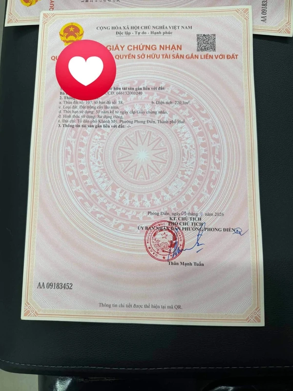 Bán lô đất cây lâu năm 224 m2 giá 39 triệu tại phường Phong Điền, Huế