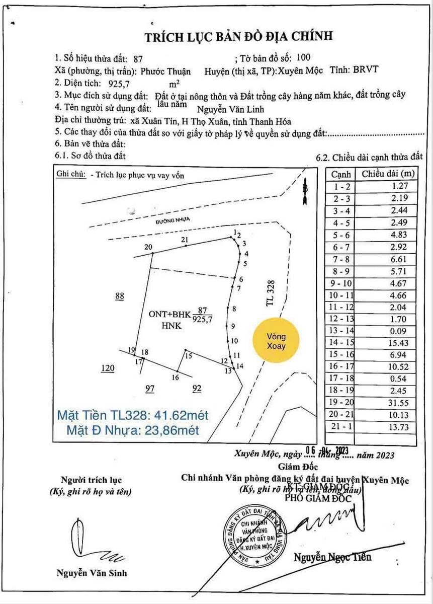 Đất lô 925,7m² mặt tiền 65m giá 47 tỷ ngay vòng xoay - Ảnh 1