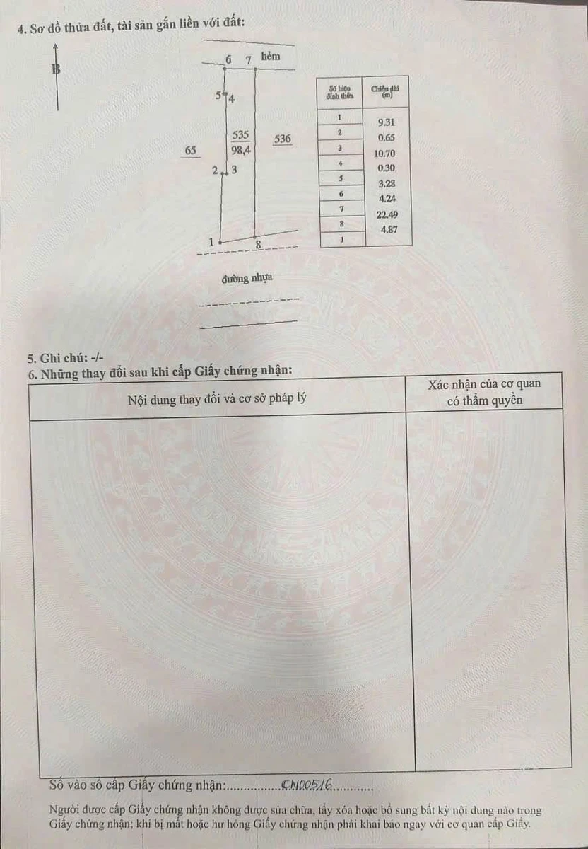 Bán lô thổ cư 98,4m2 mặt tiền Nguyễn Trãi, Phan Thiết - Ảnh thu nhỏ 4