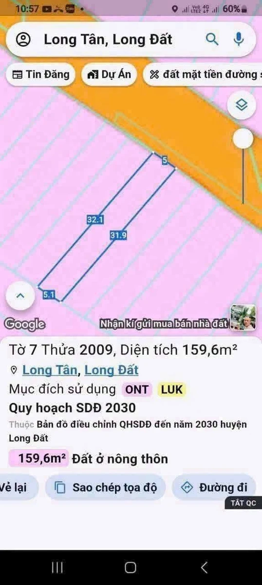 Bán đất mặt tiền 25m, 800m², Long Tân, Bà Rịa - Vũng Tàu - Ảnh thu nhỏ 4