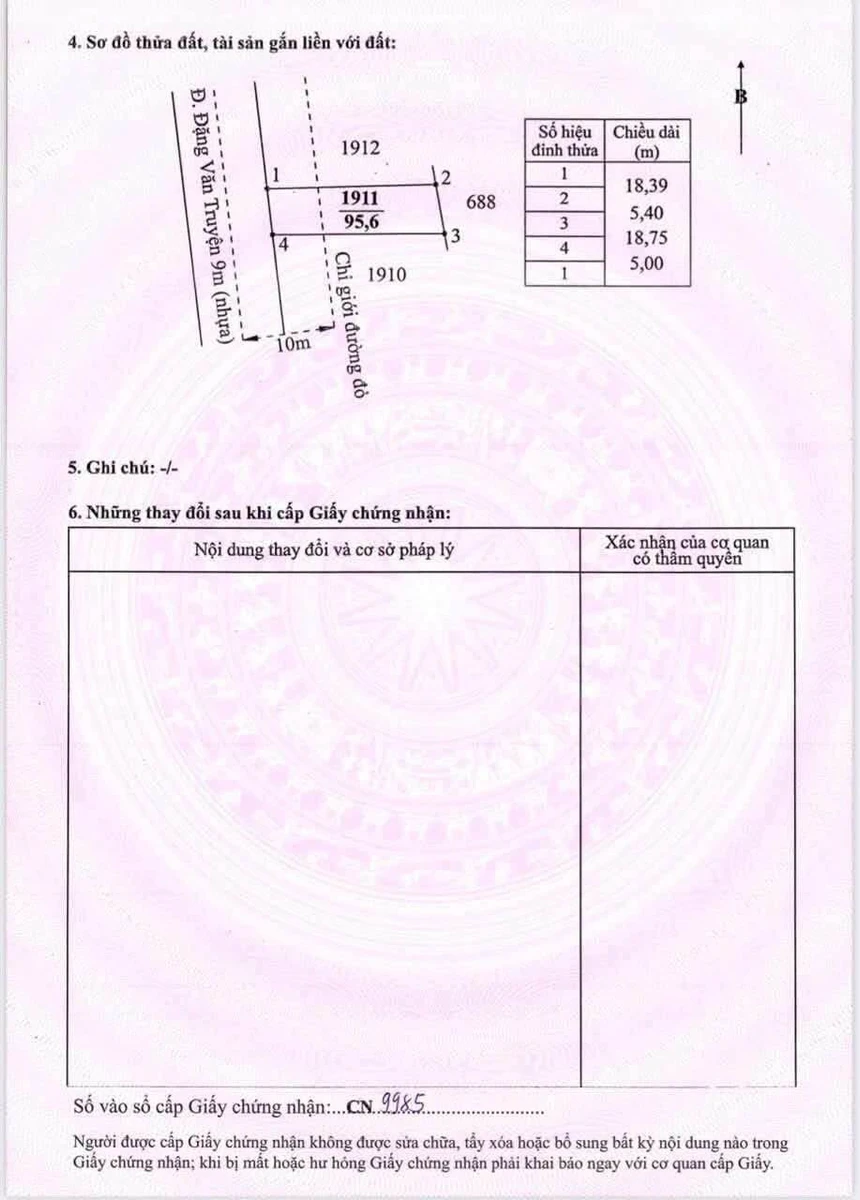 Bán đất thổ cư mặt tiền Đặng Văn Truyện 5x18,75m, giá 1,5 tỷ, Phường Long An, Tây Ninh - Ảnh thu nhỏ 2