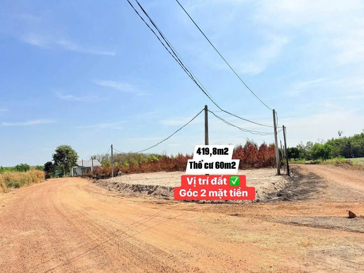 Bán lô đất góc 419,8m² Minh Hưng, Bình Dương - Ảnh 1