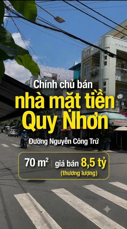 Bán nhà mặt tiền Nguyễn Công Trứ Quy Nhơn 70m² 8.5 tỷ