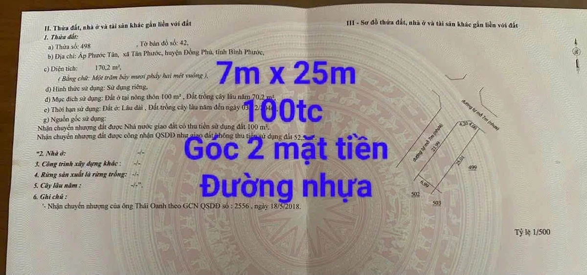 Bán lô góc 2 mặt tiền 175m² Công Thành Tân Phước Bình Tân - Ảnh thu nhỏ 3