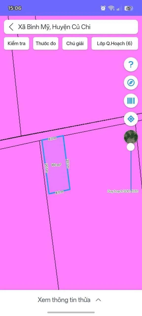 Bán đất thổ cư Bình Mỹ Củ Chi 160m² sổ riêng - Ảnh 1