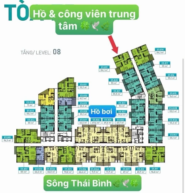 Bán căn góc 3PN 84m² tầng 8 view hồ Ecopark