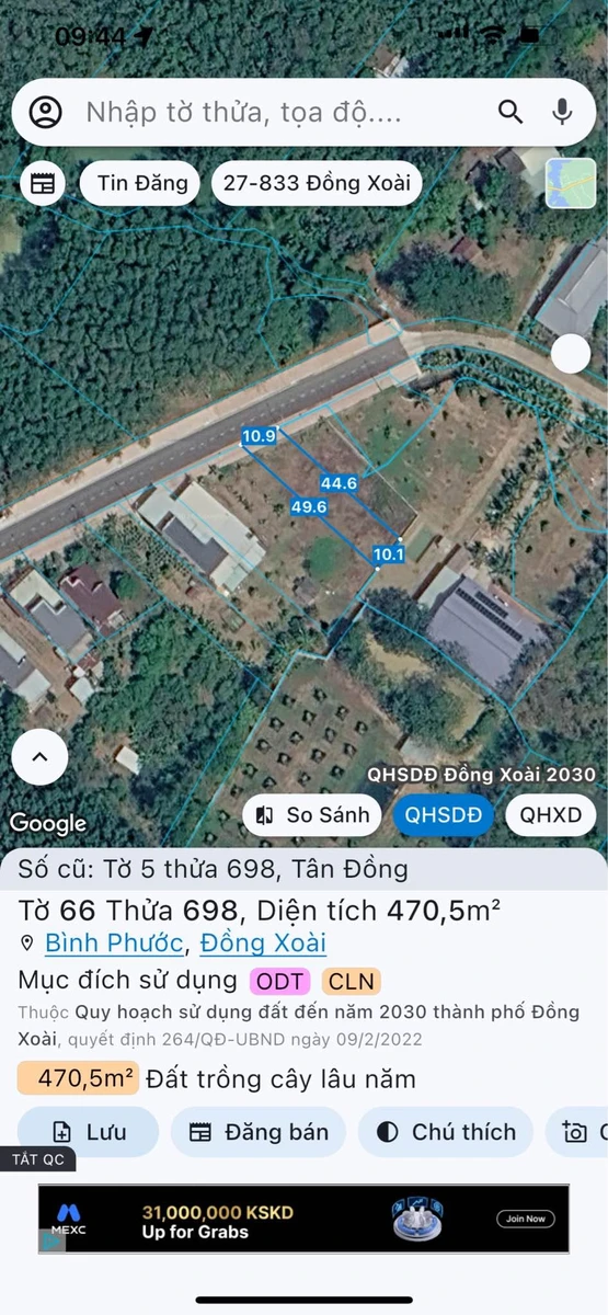 Bán đất Bình Phước 460 m² mặt tiền đường nhựa 1,2 tỷ - Ảnh thu nhỏ 2