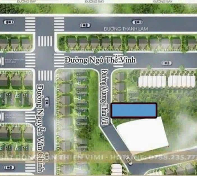 Bán đất 120m2 mặt tiền Vương Thừa Vũ, Huế