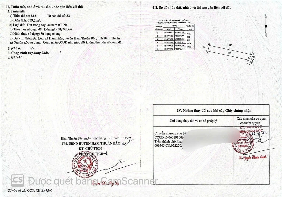 Bán lô đất nông nghiệp 739m² Hàm Hiệp 395 triệu - Ảnh thu nhỏ 3